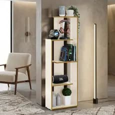 Multiuso Prateleira com Nichos Estilo Industrial para Sala e Quarto  Coluna Vertical para Decoração