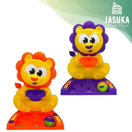 Cesta de Basquete de Leão com Bolinha e Marcador de Pontos Desenvolvimento Infantil