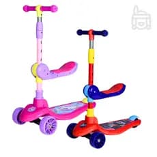 Patinete Infantil 2 em 1 com Assento Removível  Três Rodas, Guidão Ajustável,, Brinquedo Educativo