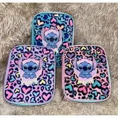 Estojo escolar, estojo grande, estojo de lápis, estojo STITCH com chaveiro.