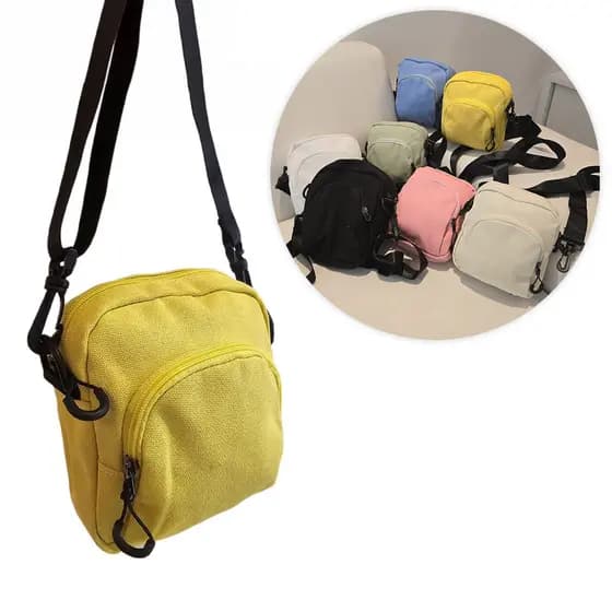 Shoulder Bag Bolsa Transversal Pano Lisa Necessaire Preto