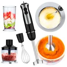Mixer 4 em 1: Batedor, Miniprocessador e Triturador Inox