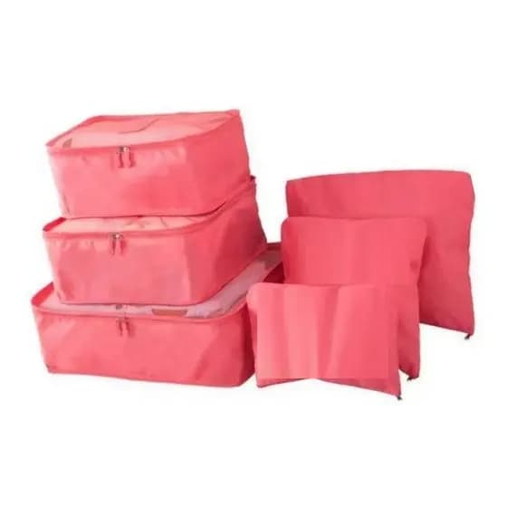 Organizador De Mala 6 Pçs Necessaire Viagem Bolsa Salmão