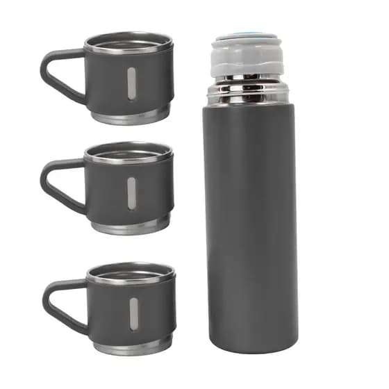Garrafa Térmica Aço Inox Cinza 500ml Parede Dupla Térmico Gelado 24h Academia Esportes Premium Original Profissional