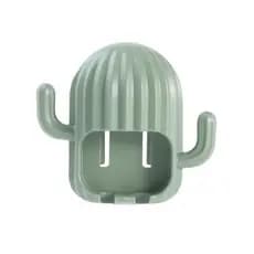 Porta Escova De Dente De Parede Cacto Verde Claro Prático