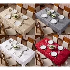Toalha de Mesa Jacquard Elegante 4 a 6 cadeiras Decorativa Tecido Grosso Premium