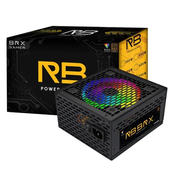 Fonte BRX Rainbow, 650W, 80 Plus, PFC Ativo, Bivolt, RGB