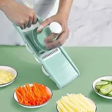 Fatiador Cortador 5 em 1 Ralador e Descascador de Alimentos Legumes Frutas Tipo Mandoline Cozinha
