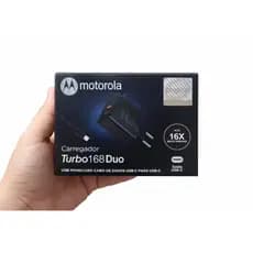 Carregador Turbo 168W Duo USB-C para Motorola | Carregador Turbo Até 16x Mais Rápido | Compatível Android