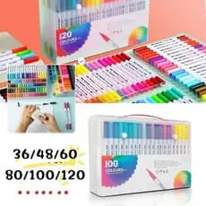 36/48/60/80/100/120cor Kit Canetas Artísticas Dual Brush – Ponta Dupla para Lettering, Desenho e Pintura