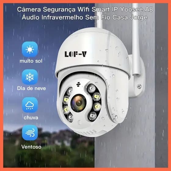Camera Ip yoosee/icsee Wifi Externa Ptz Speed Dome Zoom 2 Antena
