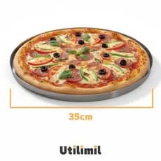 Assadeira Pizza Forma Redonda 35cm em Alumínio para Forno Cozinha Restaurante Resistente Utilimil