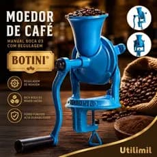 Moinho Moedor De Café Manual em Ferro Fundido B03 Com Regulagem Resistente Decoração Triturador