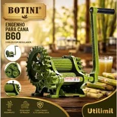 Engenho Garapeira Manual Para Cana 3 Moendas Ferro Fundido Com Regulagem B60 Botini Reforçado