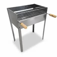 Churrasqueira Hobby Inox Portátil Com Grelha Galvanizada 55x35cm Desmontável Lumaq