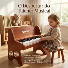 Teclado de piano infantil VEDO, piano digital infantil de 25 teclas, volume ajustável, mini instrumento musical educativ