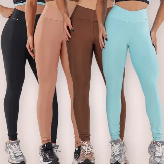 Calça Legging Feminina Preta Cintura Alta Academia Fitness Compressão Confortável Esportiva
