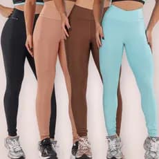 Calça Legging Feminina Preta Cintura Alta Academia Fitness Compressão Confortável Esportiva