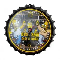 Rélogio Personalizado de Parede Modelo Tampa Garrafa Decorativo 27cm