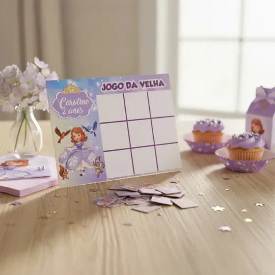 Jogo Da Velha Lembrancinha  Princesa Sofia  Unidades Festa lembrancinha de aniversário da Princesa Sofia joguinho