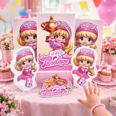Kit festa Penélope Charmosa aniversário mesversário decoração  festa infantil só um bolinho