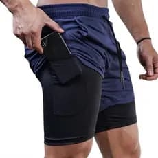 Short Academia DryFit Short 2 em 1 Bermuda Academia Masculina Treino Elastano