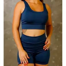 CONJUNTO ACADEMIA FEMININO TOP E SHORT CINTURA ALTA EM SUPLEX