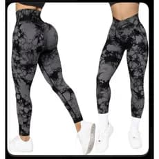 Kit  2 Calça Legging Feminina Marmorizada Fitness Academia Cintura Alta Ajuste Perfeito ao Corpo