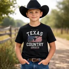 Camiseta Infantil Texas Country Cowboy Menino