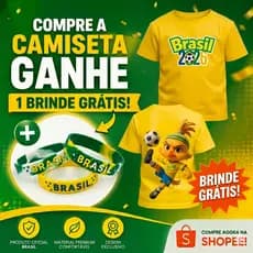 Camiseta Infantil Unissex Brasil Time Torcida Moda Casual Verão Dia a Dia Bandeira
