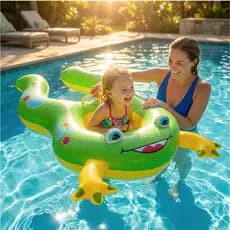 Boia Infantil Piscina Sapo Inflável com Assento Flutuador Criança Bebê Gigante