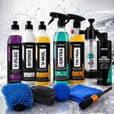 Kit Completo Lavar Carro Rapido Cera Pulverizador 2l Brilho V-Floc V-Mol Intense Sintra Fast Pneu Pretinho tok final