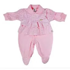 Macacão De Bebê Rosa Princesa Luxo