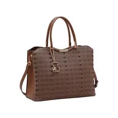 Bolsa Chenson Café Cristal Monograma Coração Original Alça de Mão