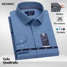 Dilomon Camisa Social Masculina Lisa Slim Fit - Blusa Sportlife Estilosa Não Amassa Roupa do Brasil