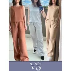 Conjunto Alfaiataria Feminino Calça e Blusa Regata