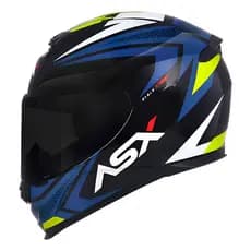 Capacete Asx Eagle Street Preto Azul Amarelo Tamanho 60