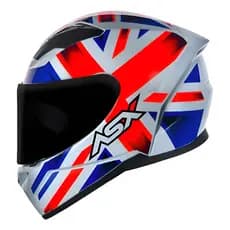Capacete Asx City Kingdom Brilho Branco/vermelho/azul Tam 60