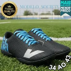 Chuteira Masculina Quadra Society e Salão Confortável e Durável