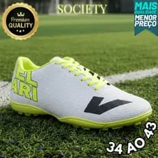 Chuteira Society Masculina Leve com Amortecimento e Alta Performance