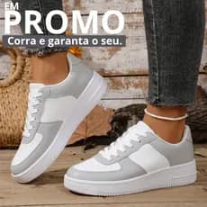 Tênis Feminino Casual Plataforma Branco Confortável Para Looks Urbanos E Dia A Dia