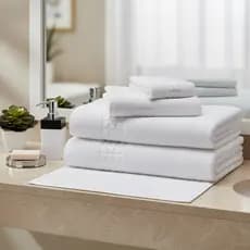 Kit Toalhas de Banho - 5 peças - Linha Hotelaria - Branco - Banho, Rosto e Piso 100% Algodão