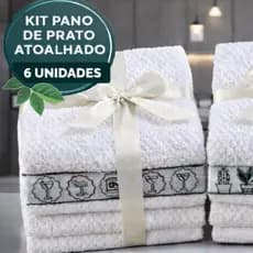 Kit de Pano de Prato Pano de Copa Guardanapo Atoalhado com Barrado Decorativo Jacquard 45x70 cm