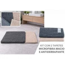 Kit Tapete Saída de Banho Bolinha Macio Antiderrapante Absorvente 58x38 cm  2 Unidades