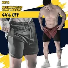Kit 2 Bermudas Dupla Camada Masculina