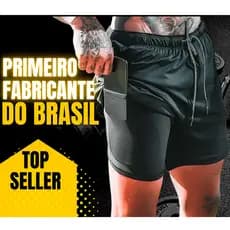 Shorts Masculino para Exercícios 2 em 1 Corrida Forrado
