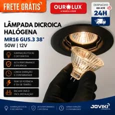 Lâmpada Halógena Dicroica 50W 12V –  Ourolux