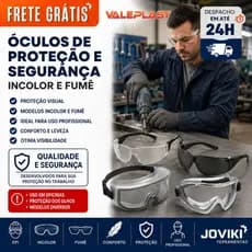 Oculos de Proteção e Segurança Incolor e Fume Modelos Valeplast