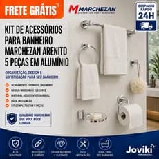 Kit De Acessórios Para Banheiro Marchezan Arenito 5 Peças Em Alumínio