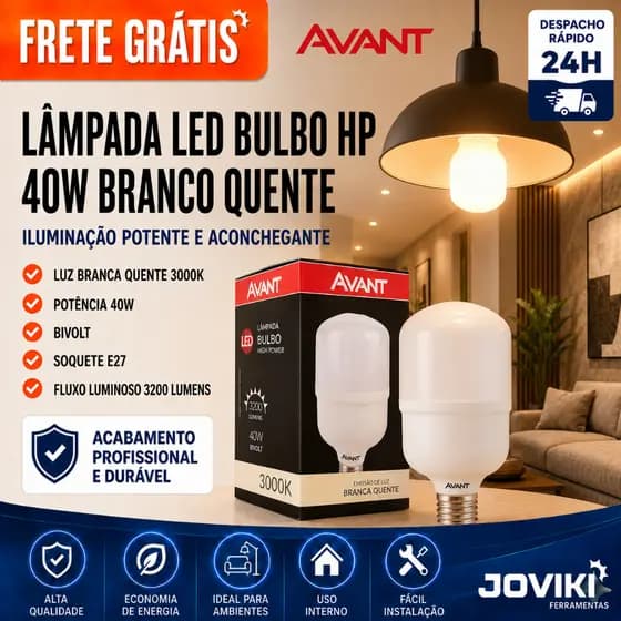Lampada Led Bulbo 40W 3000k Branco Quente Bivolt Avant